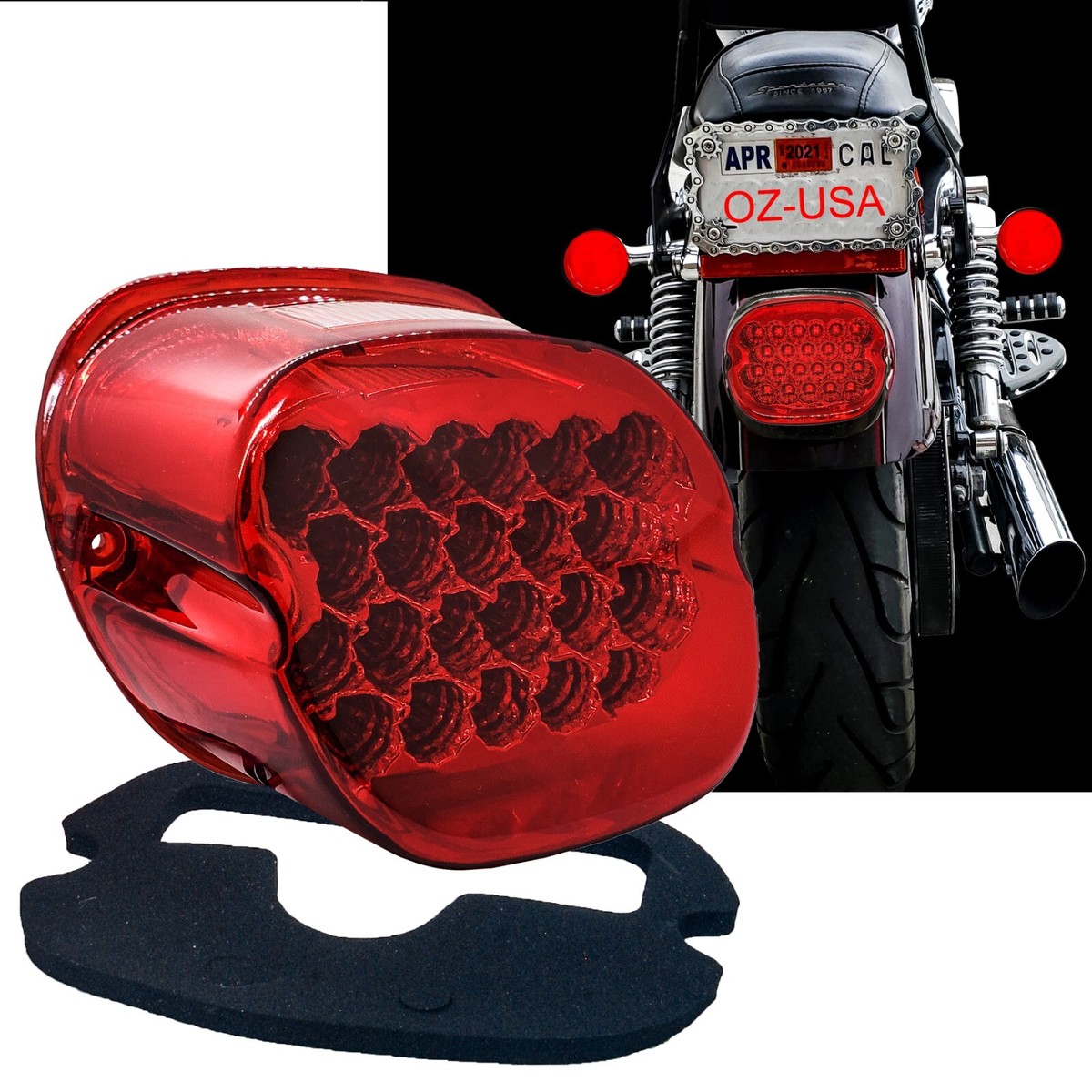 FL RED LED tail brake light harley touring electra fltr road king