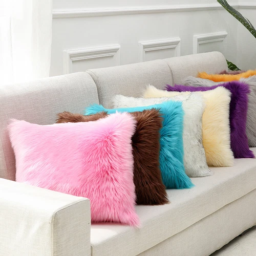 Luxury Faux Wool Plush Soft Fluffy Cushion Cover Pillow Cases Sofa Home Decor AA - Picture 3 of 39