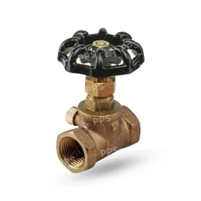 1/2"in-3/4"in Lead Free Brass Stop Valve with Drain FIP Threaded Connections USA