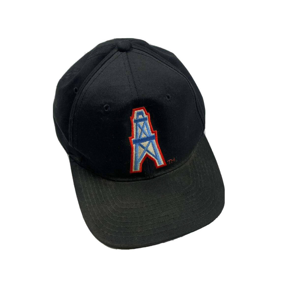 HOUSTON OILERS Starter Black Logo Snapback Adjustable Hat HOUSTON OILERS Starter Black Logo Snapback Adjustable Hat
