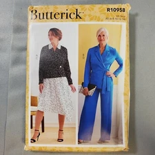 Butterick Pattern R10958 Misses Jacket Pants Shirt Skirt 14-22 UNCUT