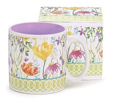 burton Burton Coffee or Tea Mug Watercolors Flowers-Collectibles 9727560