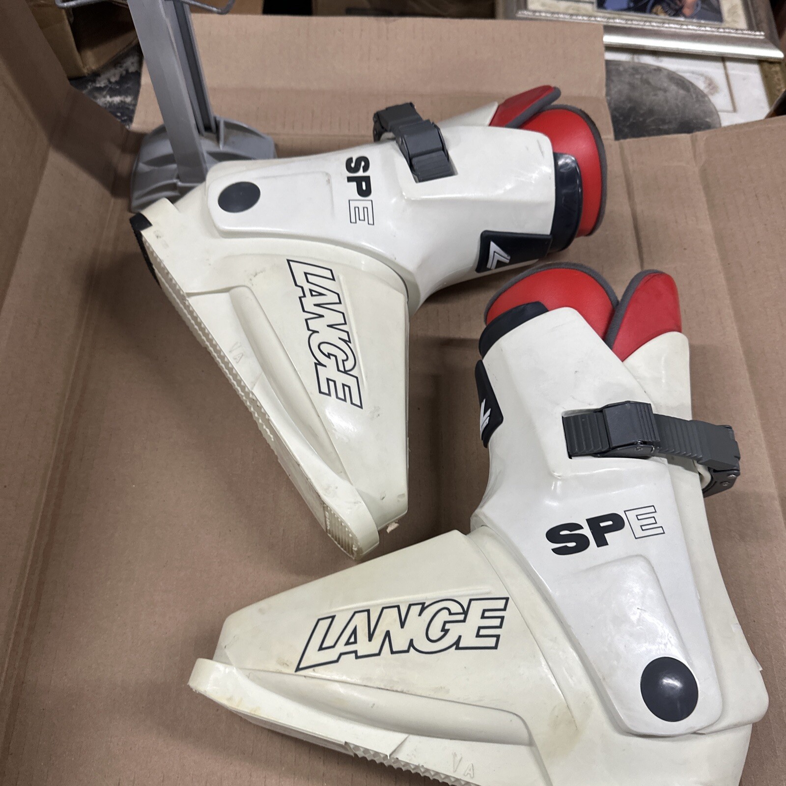 SALOMON Scarponi da sci vintage Lange Spe Mad In Italy misura 24 286 mm con portapacchi