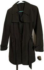 M&co Women Trench Coat Size 14 Black