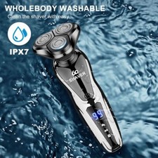Men Electric Shaver Trimmer Rotary Razor Wet/Dry Beard Shaving USB Rechargeable 12