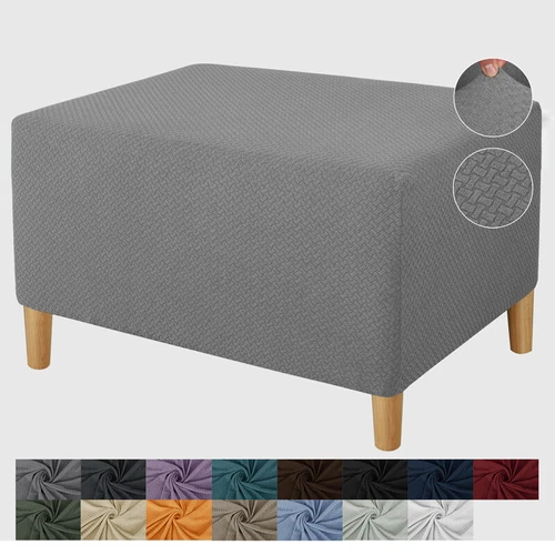 Fußhocker Stretch Bezug Hocker Ottomane Aufbewahrung Sofa Schonbezug Rechteck Schutz - Bild 19 von 40