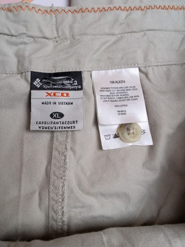 Columbia Cargo Style XCO Capri Hiking Outdoor Trousers 3/4 Length Beige Size XL - Picture 5 of 7
