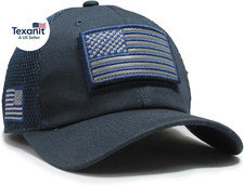 USA Flag Navy Blue Color Hat Detachable Patch Micro Mesh Tactical Cap