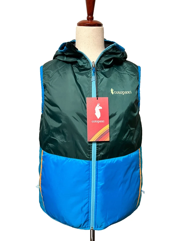 NWT COTOPAXI Women's S Teca Calido Hood Zip Vest Reversible Pensacola Green Blue - Image 2 of 4