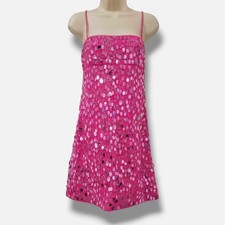 Valentino Women Pink Sequin Beaded Empire-Waist Tulle Mini Dress Size 38