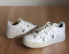 Nike Air Force 1 White Reflective Playboy Bunny Sneakers W 5 M Kids 3.5 EU 35.5