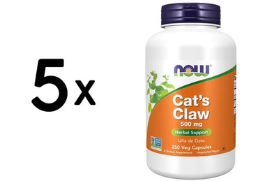 5 x NOW Foods Cat's Claw, 500mg - 250 caps (87,99 EUR/kg)