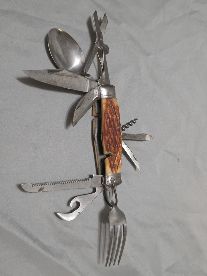 CUCHILLO DE CAMPING MULTIHERRAMIENTA VINTAGE Foto 2 de 4