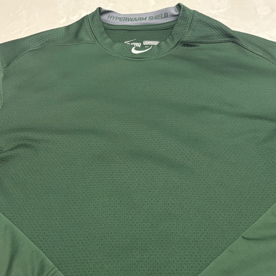 Nike Pro Combat Hyperwarm Shield Thermal Shirt Mens XXL Compression Green - Image 2 of 4