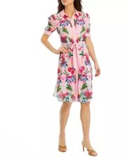 T TAHARI Rose Print Dress Women's Size S NWT $148