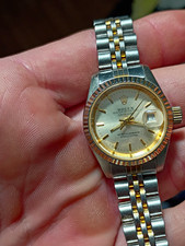 Rolex Oyster Perpetual Datejust Two-Tone Bracelet Fluted Bezel Silver Dial