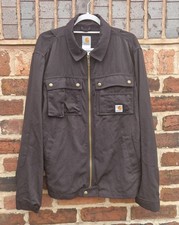 Carhartt Carpenter Jacket Mens L 00s Y2k Carpenter Black Chore Work Coat