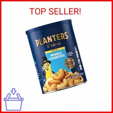 PLANTERS Deluxe Salted Whole Cashews, Party Snacks, Plant-Based Protein, Quick S