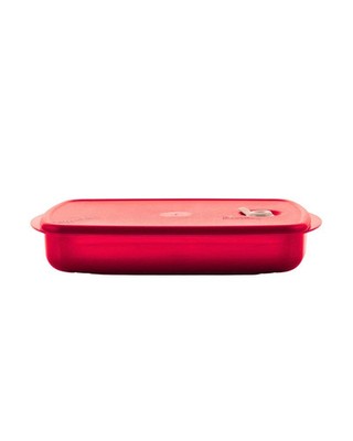 Tupperware Rock n Serve eckig 1,3 L / 1300 ml rot flach Mikrowellengefäß NEU OVP