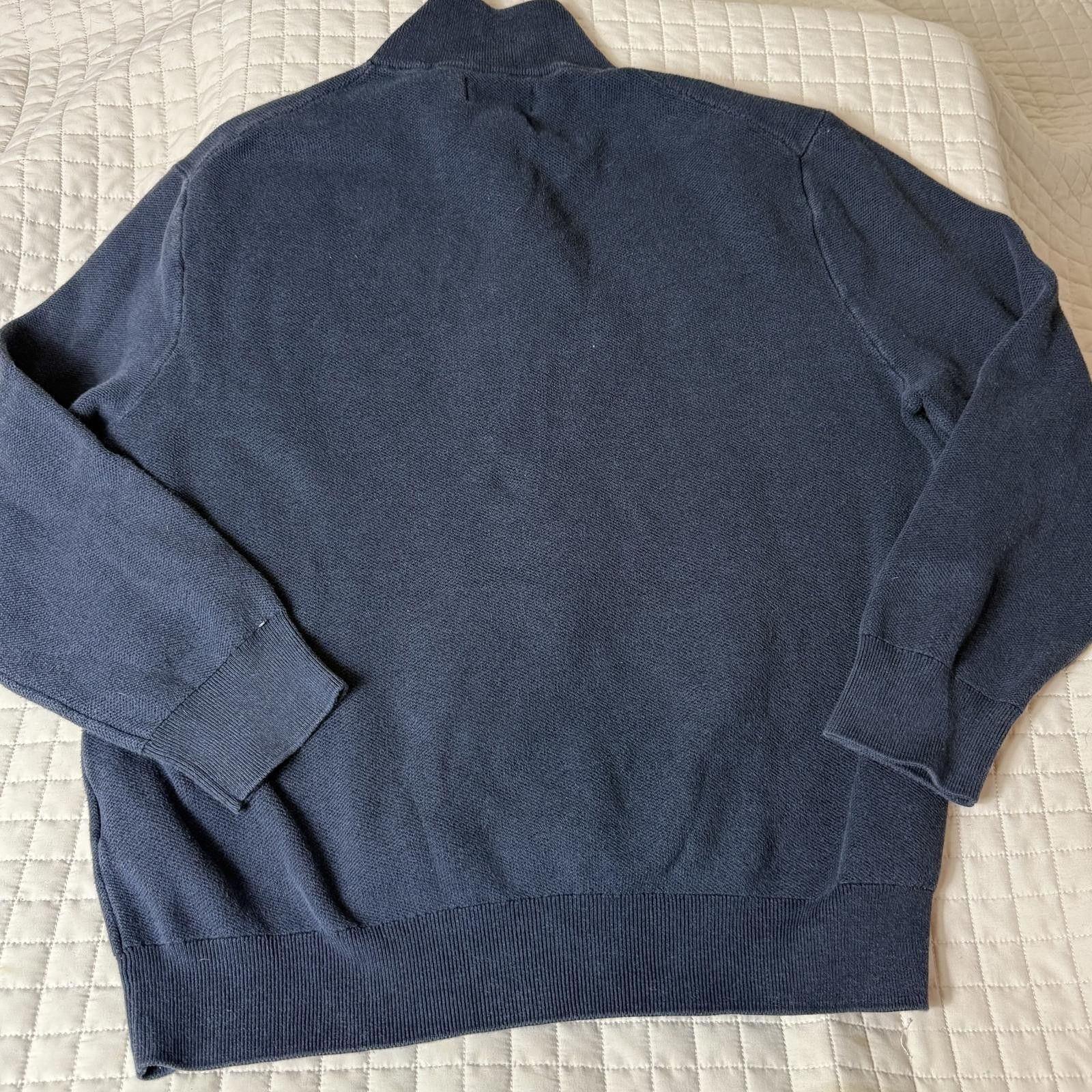 Polo Ralph Lauren Sweater Men's XL Estate Rib 1/4 Zip Pony Logo 100% Cotton Blue thumbnail 6