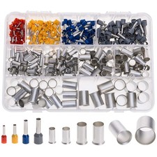 390PCS Copper Wire Ferrules Kit 10 Sizes 20 AWG to 2/0 Gauge Tin Plated Termi...