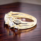 ESTATE SOLID 18K YELLOW GOLD PRINCESS MARQUIS BAND RING SIZE 7 #7890 — photo 3