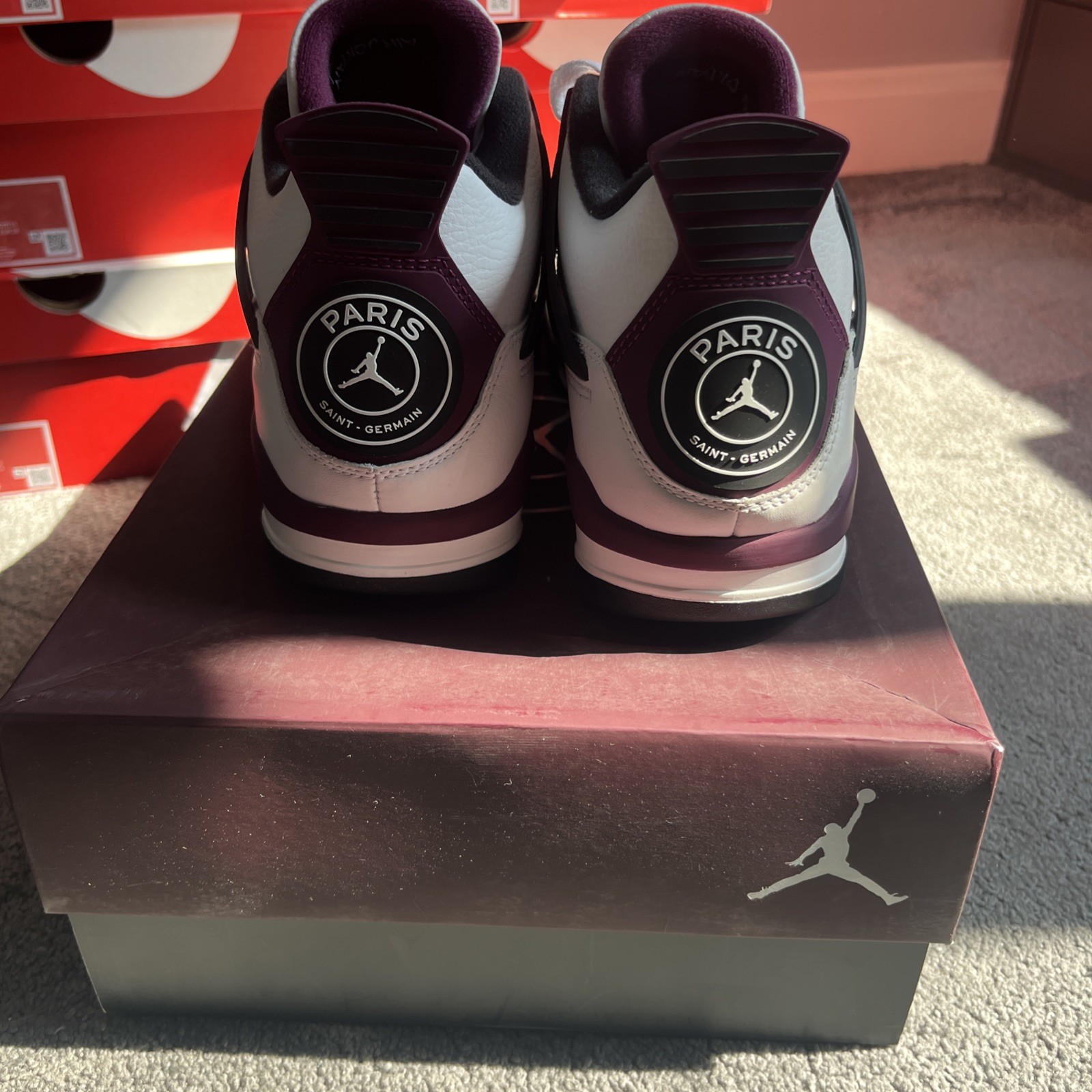 Nike Air Jordan 4 x PSG White Neutral Grey size UK7 | Brand New image 5