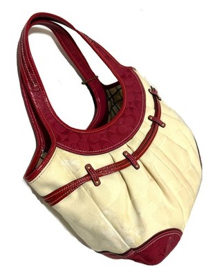 RARE Coach Y2K Ergo Editorial Large Cotton Embossed C Shoulder