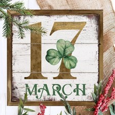 2D Wooden Wall Sign St. Patrick  s Day Mar.17 Retro Wall Art Room Dorm Home Decor