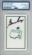 MASTERS GOLF TOURNAMENT PLAYING CARD GARY PLAYER SIGNED PSA DNA COA AUTOGRAPHED
