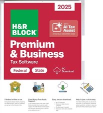 H R Block Tax Software PREMIUM  BUSINESS 2025 lN STAN  Key Card Details PC