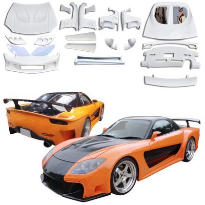1993-1997 Mazda RX-7 FD3S ModeloDrive FRP VSID FN Wide Body Kit w
