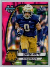 2024 Bowman University Chrome #158 Xavier Watts Pink Lava Refractor