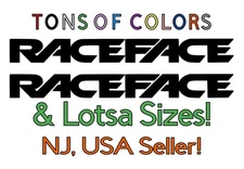 TWO RACE FACE Die Cut Vinyl Decals MTB/Bicycle/Cycling/Mountain Bike Nwr Style