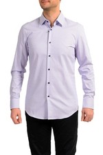 Hugo Boss Men's "Jano" Slim Fit Two Tone Geometric Print Long Sleeve Dress Shirt