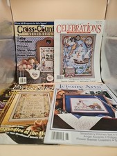 Lot of 4 Cross Stitch Leisure Arts Magazines Vintage 1992- 1997 Various Themes