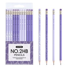 ECOTREE Pencils 2 Pre-Sharpened for 1 Count Pack of 12 , Purple