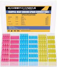 460PCS Heat Shrink Spade Connectors,Awg 22-10 Female and Male Wire Connectors,Qu