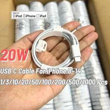 USB C PD Fast Charger Cable For iPhone 8/X/XR/11/12/13/14 Type C Data Cord Lot