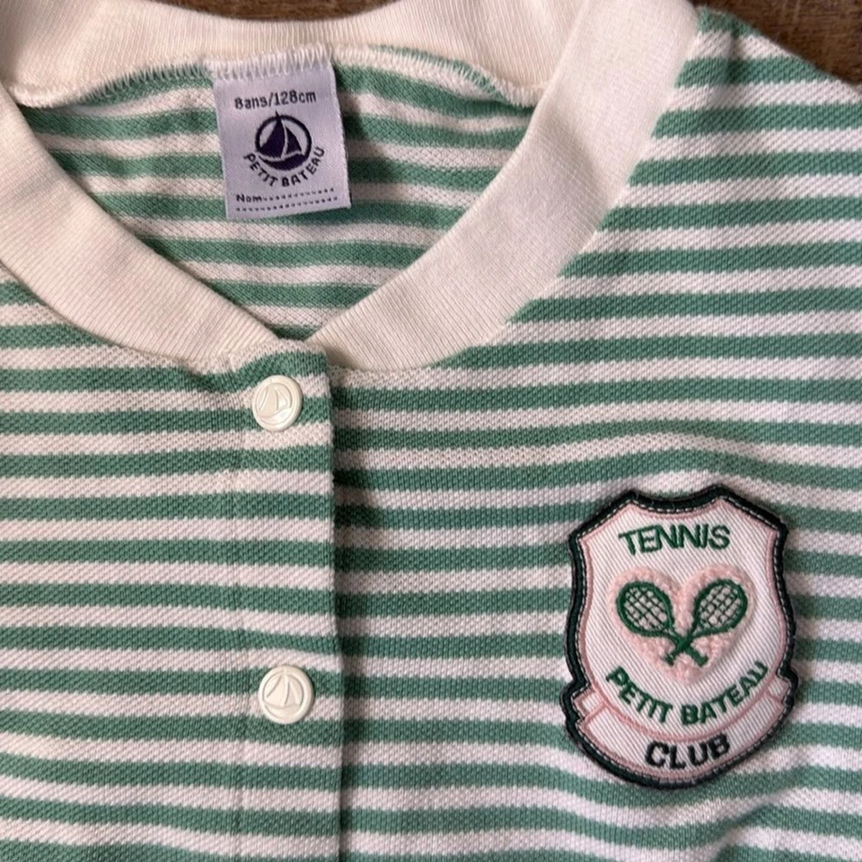 Cárdigan Club Tenis Petit Bateu Verde Rayas Talla 8 Años Foto 2 de 4