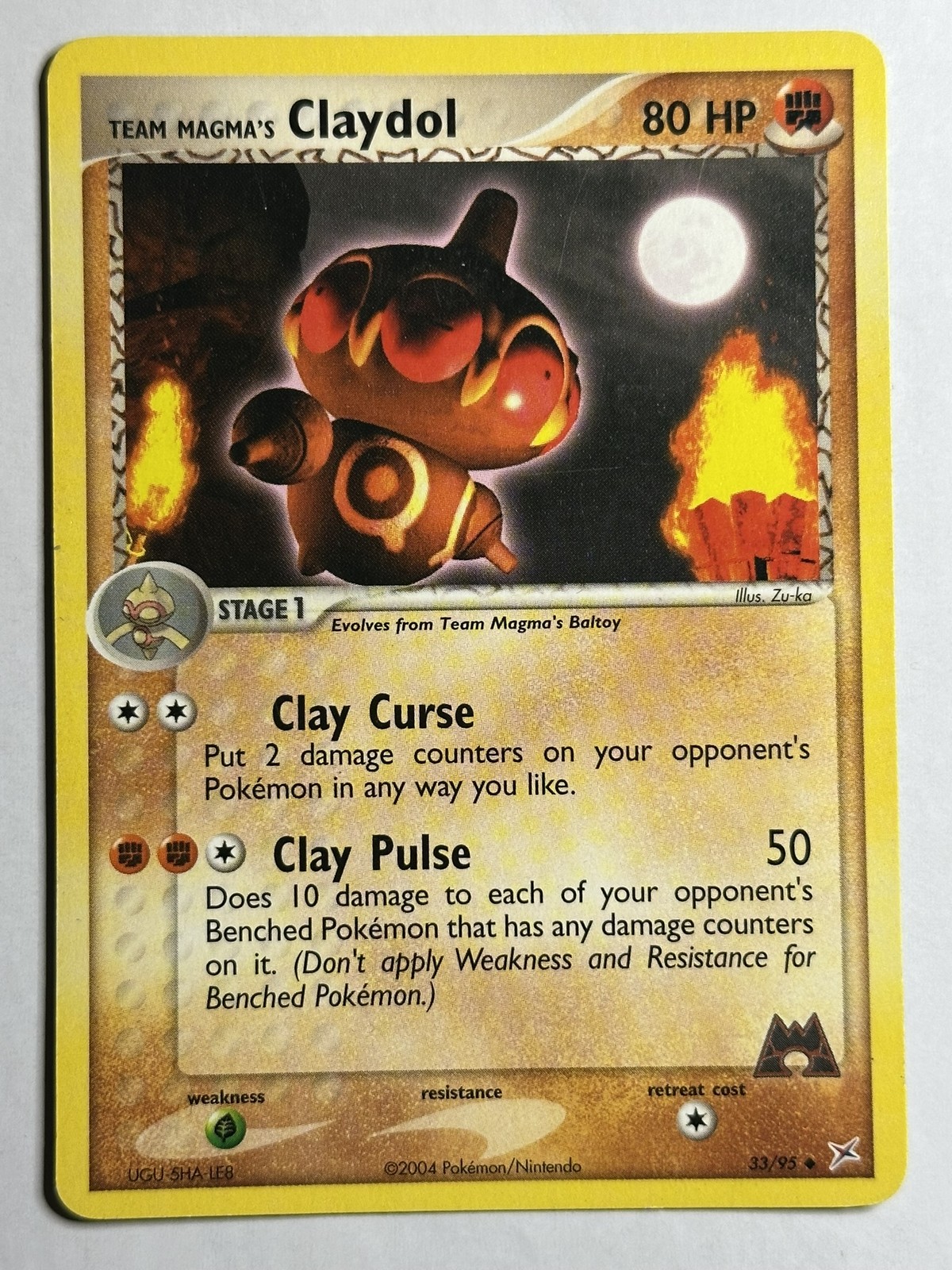 Team Magma's Claydol Team Magma vs Team Aqua 33/95 MP-LP Pokémon Card