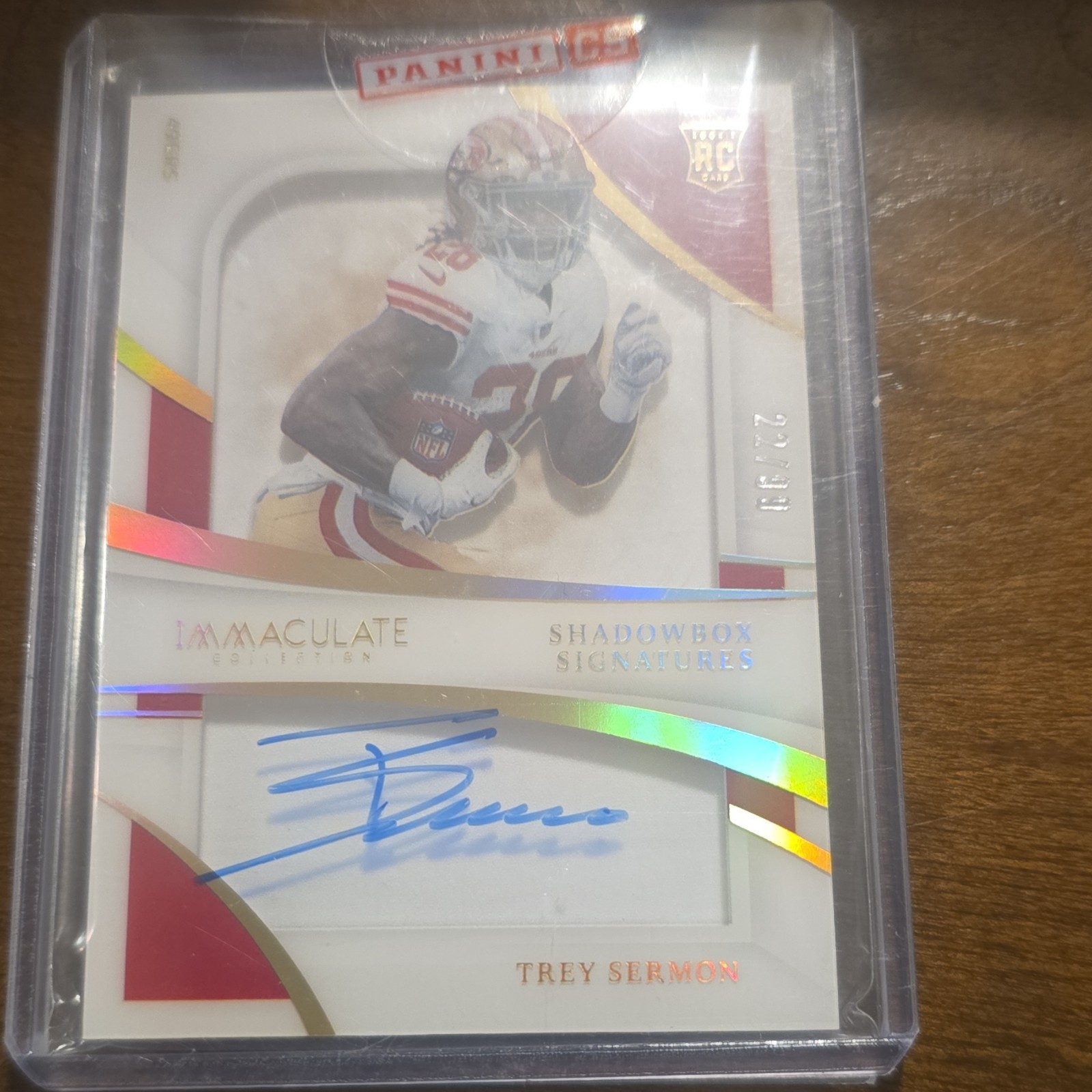 Panini 2021 Immaculate Trey Sermon RC Shadowbox Signatures Auto #ISS-TS 22/99