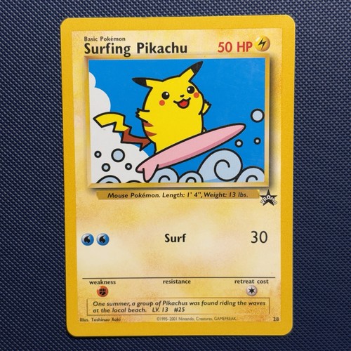 Pokemon Vintage Surfing Pikachu Wotc Blackstar Promo #28 League 2001