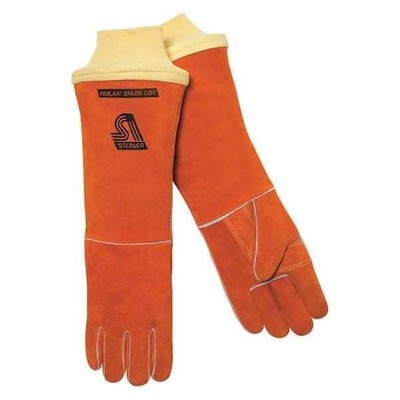 Steiner 21918-Ksc-L Welding Gloves, Knit Cuff, Wing Thumb, Standard Cowhide, L,