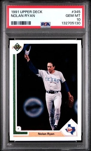 PSA 10 GEM MT 💎 1991 UPPER DECK #345 NOLAN RYAN express * RARE FRESH SLAB! HOF