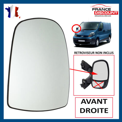 GLACE DE RETROVISEUR AVANT DROIT HAUT POUR TRAFIC II VIVARO A PRIMASTAR - Photo 1/5
