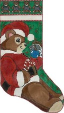 Hand-Painted Teddy Bear  Mouse 24" CHRISTMAS STOCKING Needlepoint Canvas