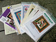 Lot of 10 Quilt Patterns Christmas, Moose, Flowers Fish Santa Wall Hanging Block