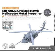 SSMODEL 230S 1/700 MH-60L DAP Black Hawk Helicopter Metal Propeller WAR WOW