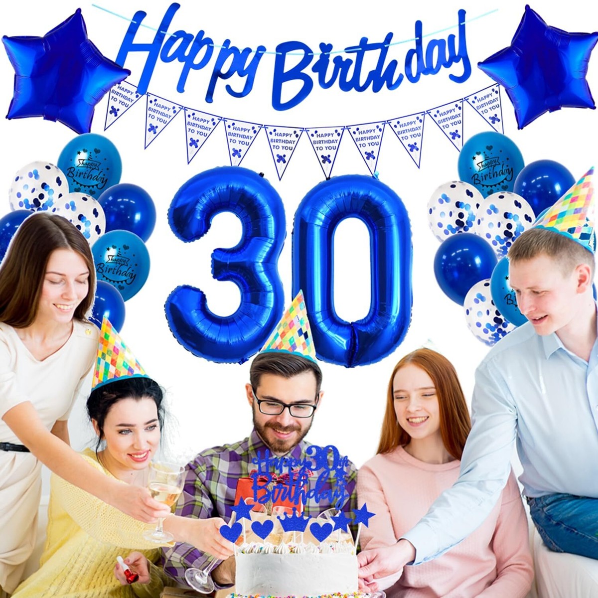 Décoration De Fête D'anniversaire Pour Garçon - Bleu Marine